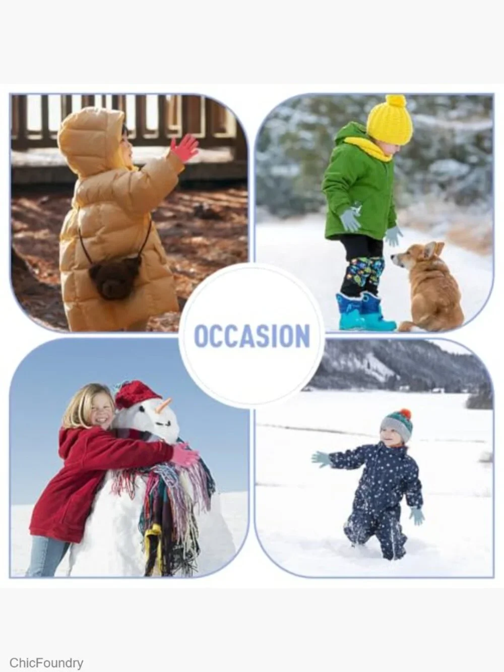 6 Pairs Kids Winter Gloves Stretchy Knitted Mittens Lined